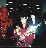 Pam as Delenn with 2 shady characters !